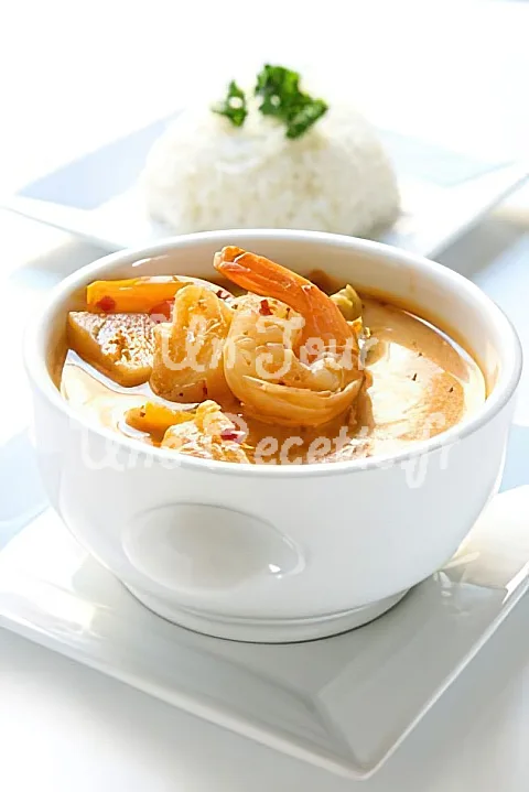 Photo de Crevettes au curry rouge