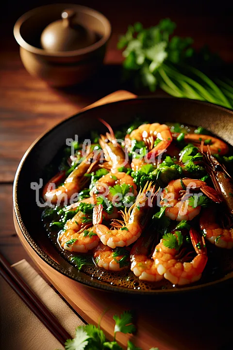 Photo de Crevettes poêlées à la coriandre