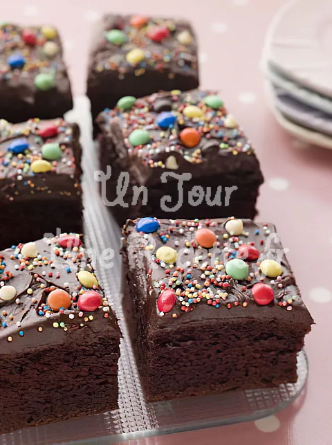 Photo de Gâteau au chocolat et aux smarties