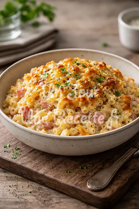 Photo de Gratin de pâtes au jambon