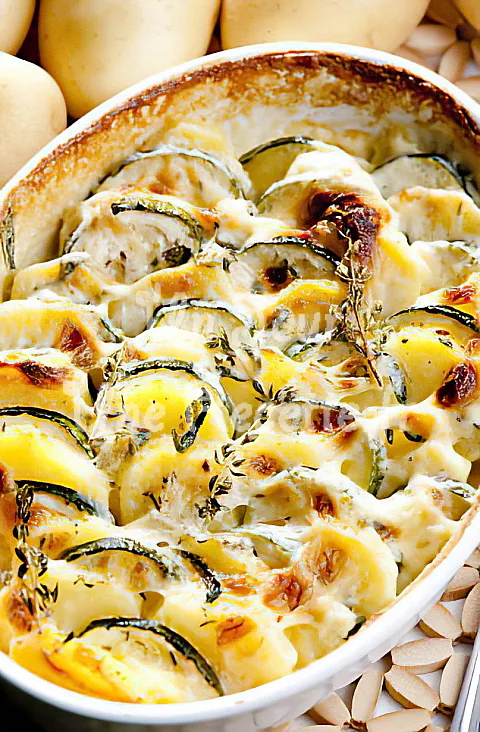 Photo de Gratin de pommes de terre aux courgettes
