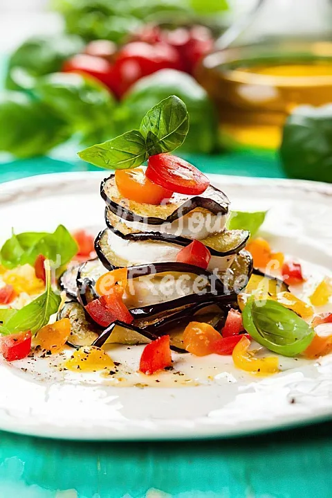 Photo de Millefeuille d'aubergines au chèvre