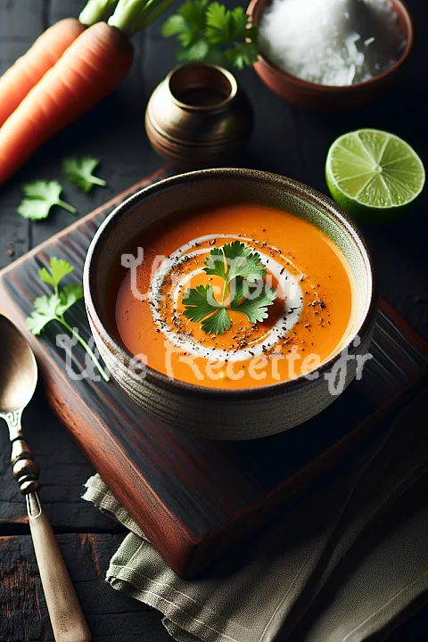 Photo de Petite soupe de carottes au lait de coco