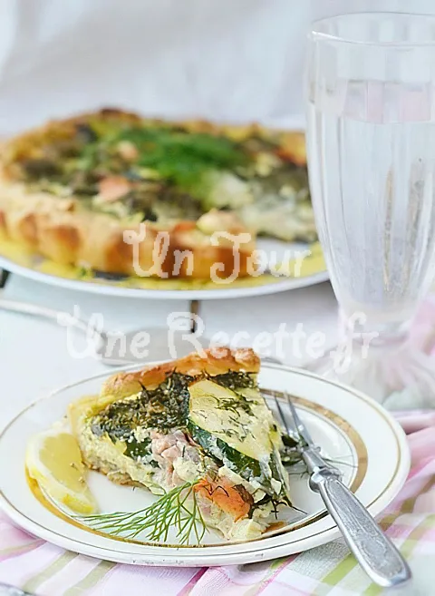 Photo de Quiche au saumon et aux courgettes