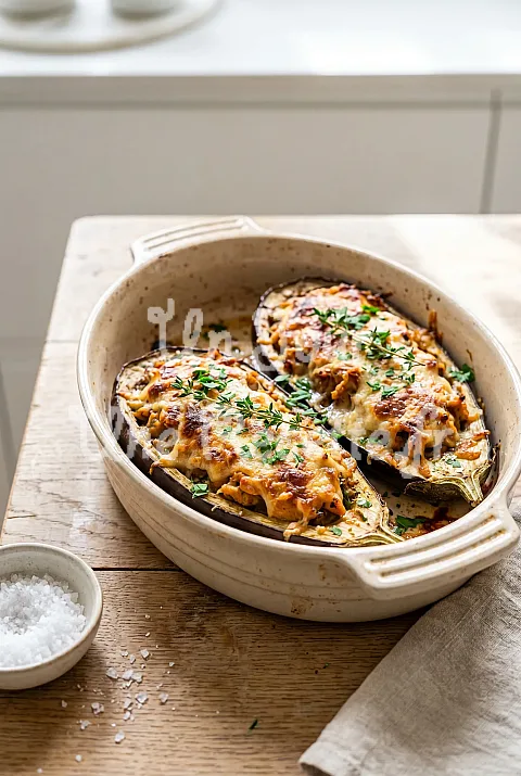 Photo de Aubergines farcies au poulet maison