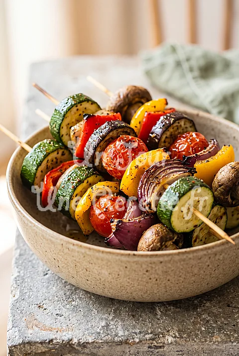 Photo de Brochettes de légumes à l'airfryer