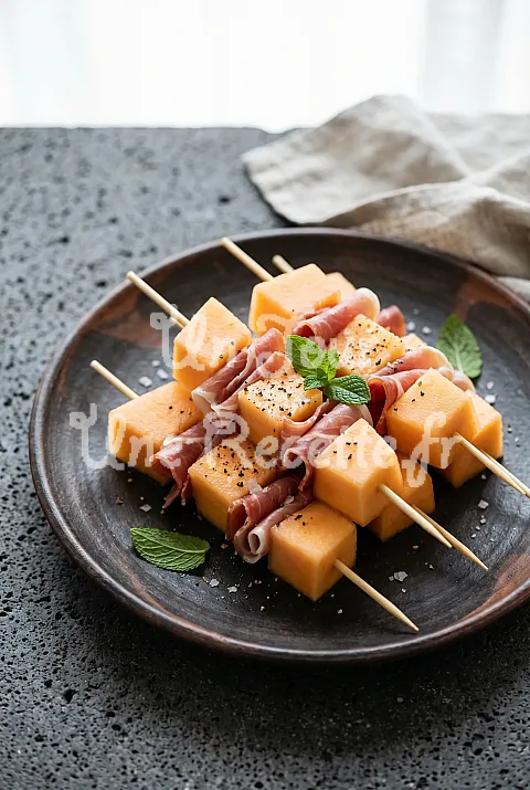 Photo de Brochettes de melon au jambon