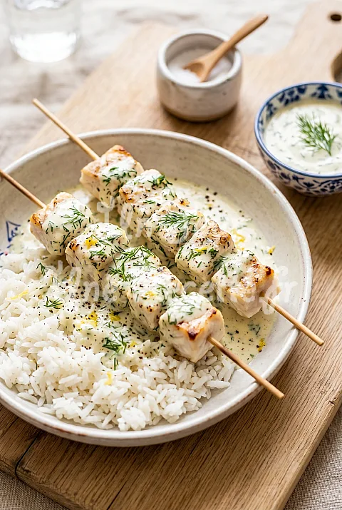 Photo de Brochettes de poisson à l'aneth