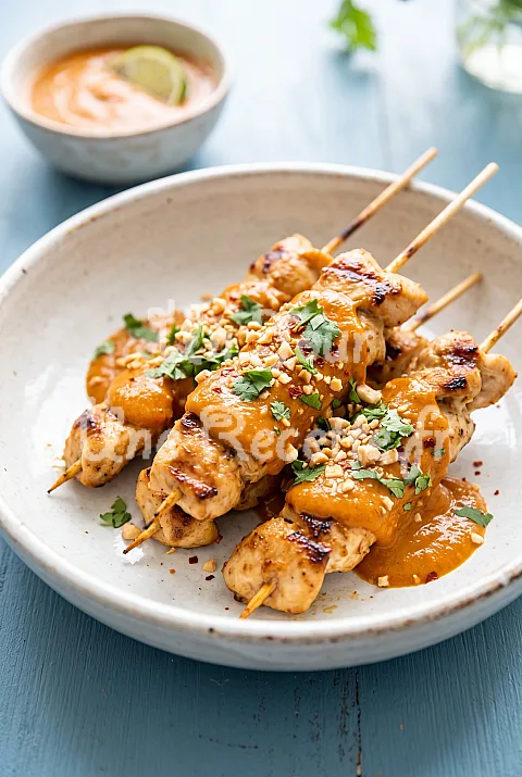 Photo de Brochettes de poulet satay