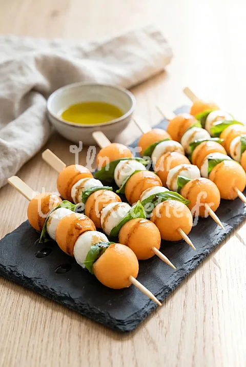 Photo de Brochettes melon mozzarella