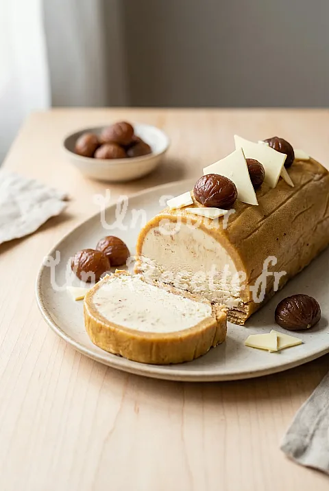 Photo de Buche de Noël Glacée aux Marrons