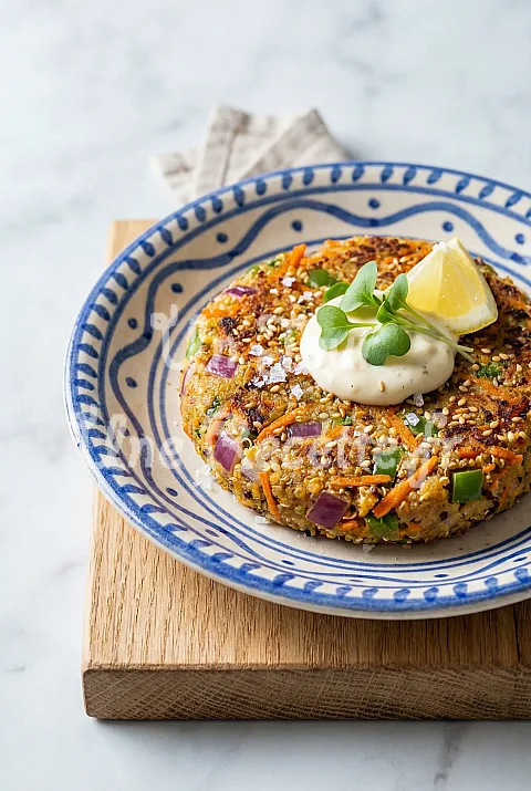 Photo de Burger végétarien au quinoa et aux légumes