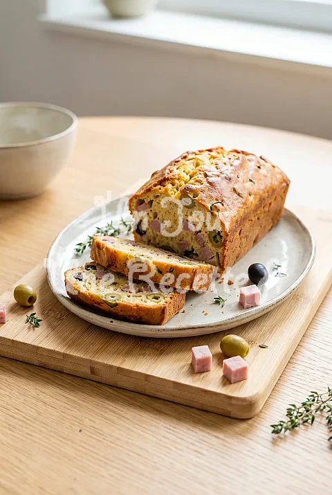 Photo de Cake salé au jambon et aux olives
