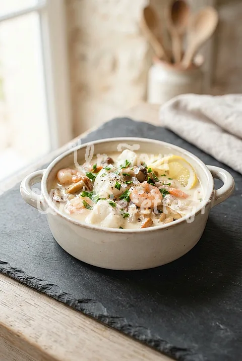 Photo de Cassolette de lotte et crevettes