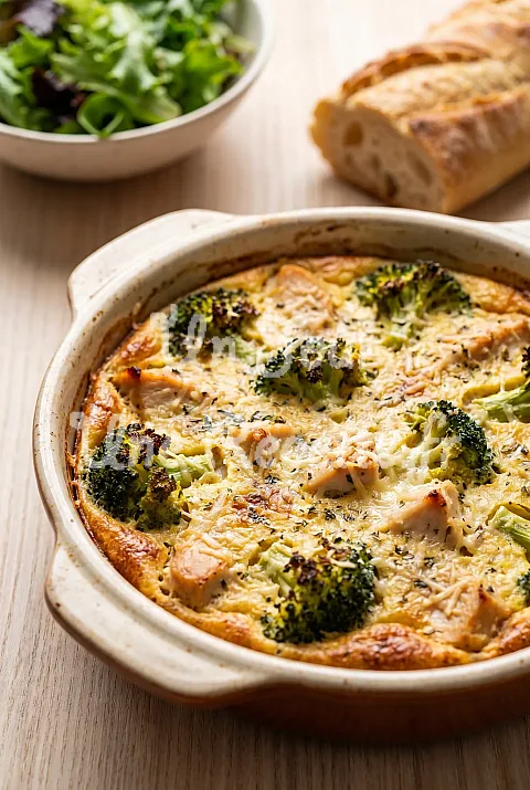 Photo de Clafoutis au poulet et aux brocolis
