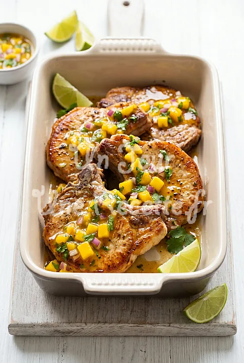 Photo de Côtelettes de porc avec sauce à la mangue