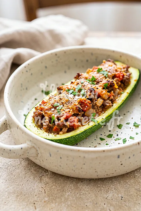 Photo de Courgettes farcies à la viande hachée