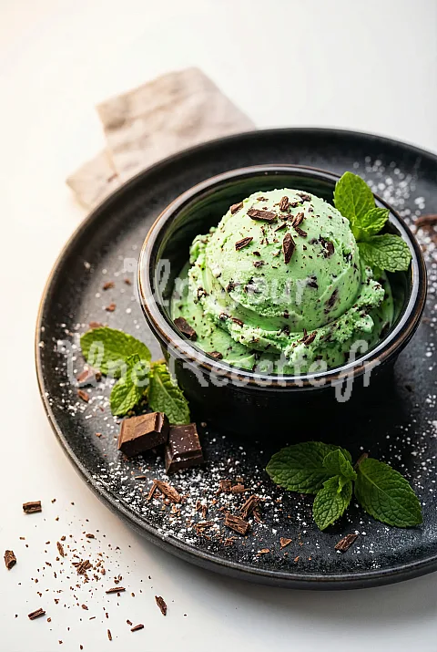 Photo de Crème glacée à la menthe-chocolat