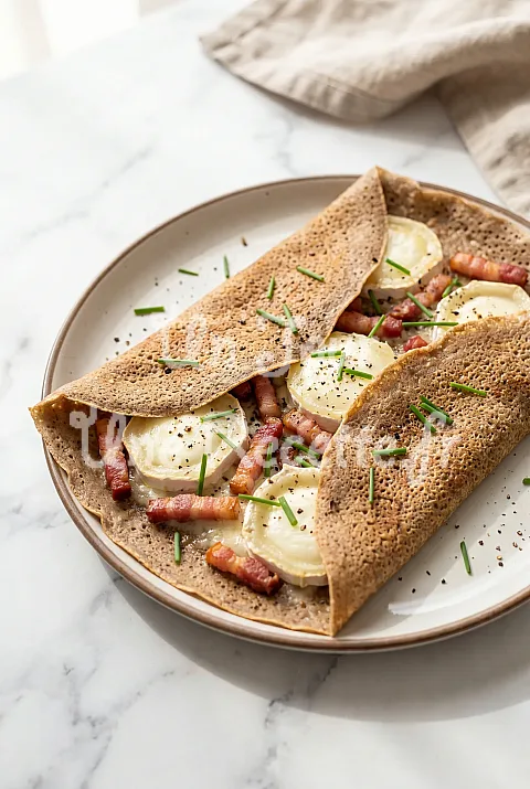 Photo de Crêpes chèvre et lardons