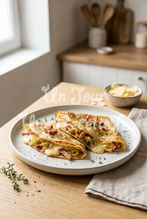 Photo de Crêpes salées à la fondue de poireaux