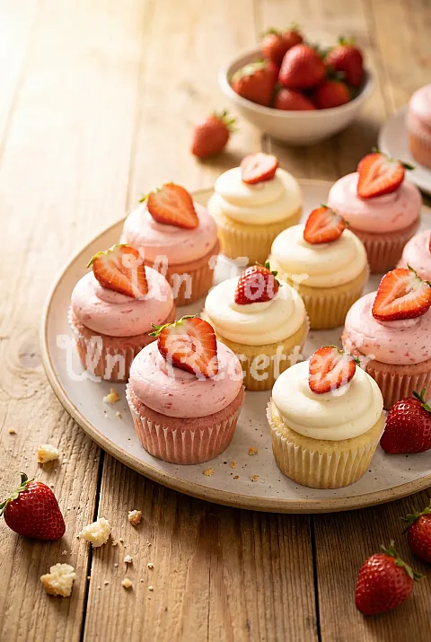 Photo de Cupcakes vanille fraise