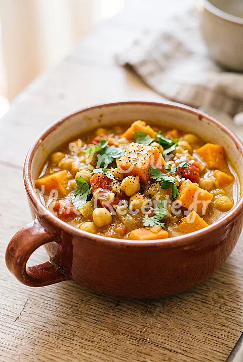 Photo de Curry de patates douces et de pois chiches