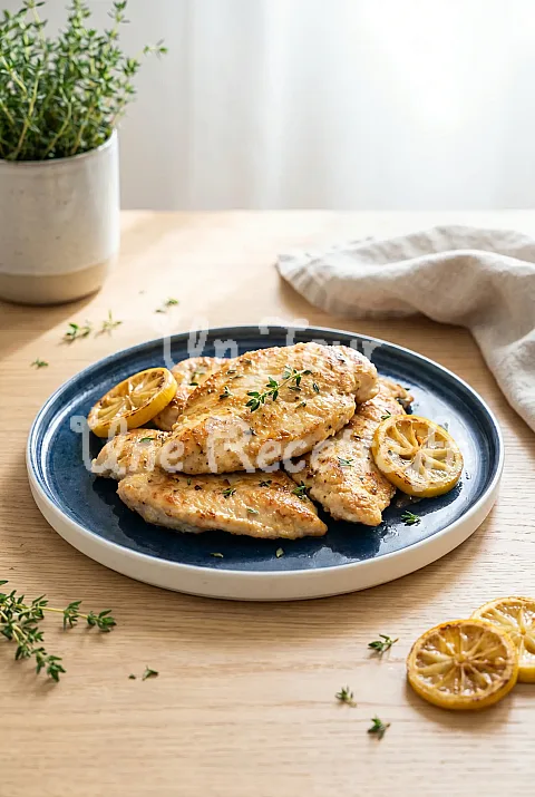 Photo de Escalopes de poulet au thym et au citron