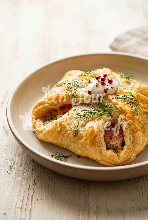 Photo de Feuilleté au saumon, aneth et crème fraîche