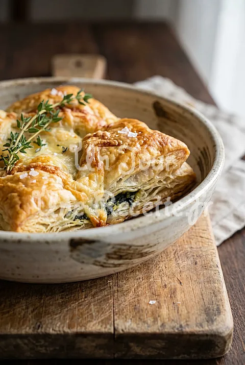 Photo de Feuilleté aux épinards, ail et fromage de chèvre