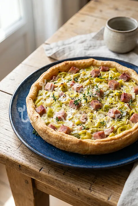Photo de Flamiche poireaux jambon