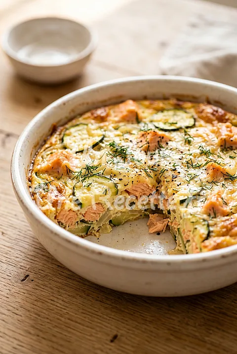 Photo de Flan au saumon et aux courgettes