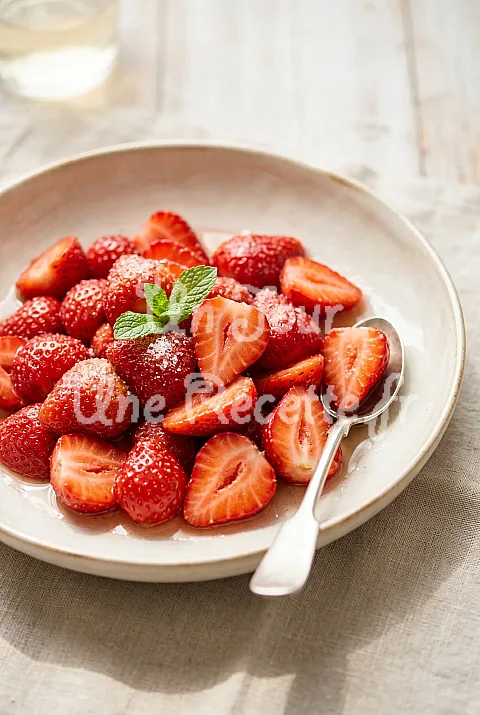 Photo de Fraises au vin blanc