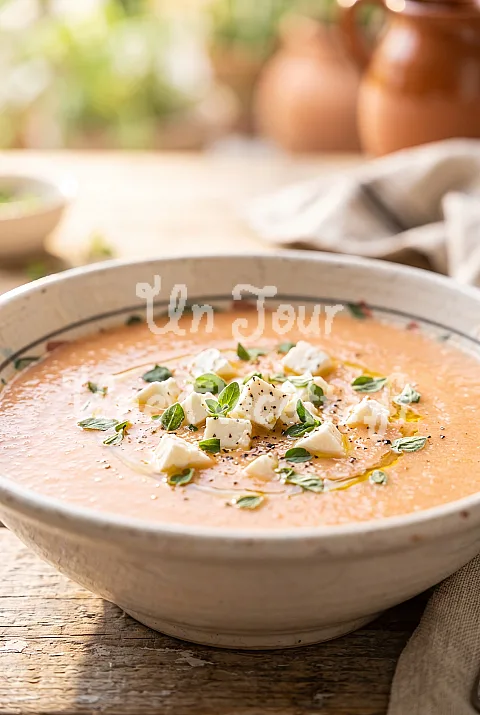 Photo de Gaspacho melon, feta, origan