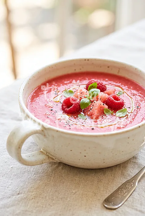 Photo de Gaspacho pastèque framboise