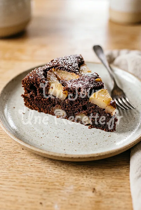 Photo de Gâteau au chocolat et poire