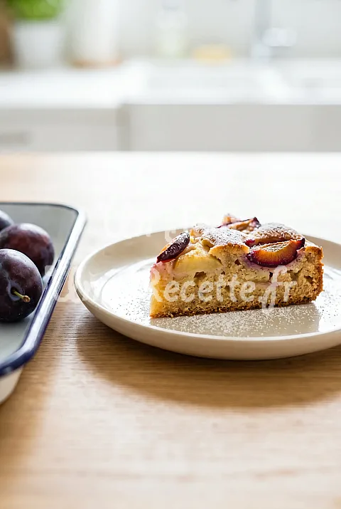 Photo de Gâteau aux pommes et quetsches