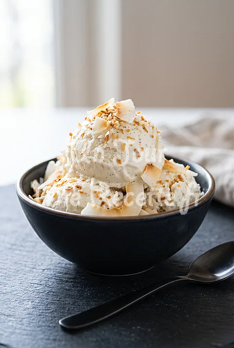 Photo de Glace à la noix de coco sans sorbetière