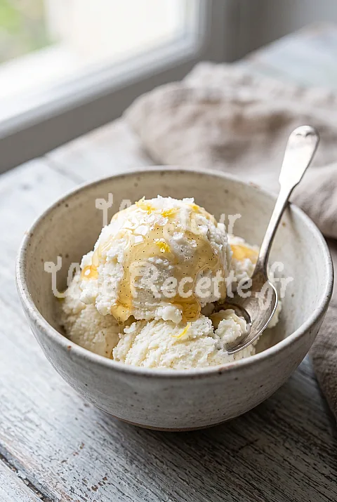 Photo de Glace au yaourt et miel sans sorbetière
