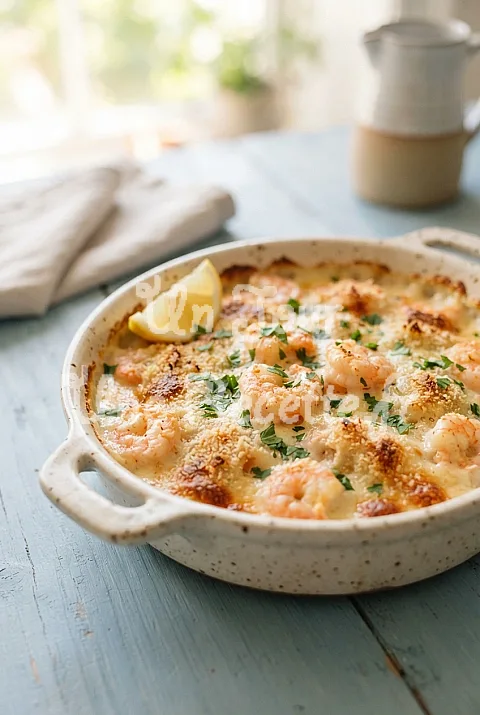 Photo de Gratin de crevettes à la béchamel