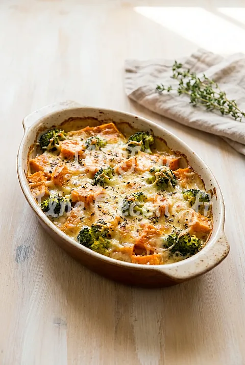 Photo de Gratin de patates douces et de brocolis