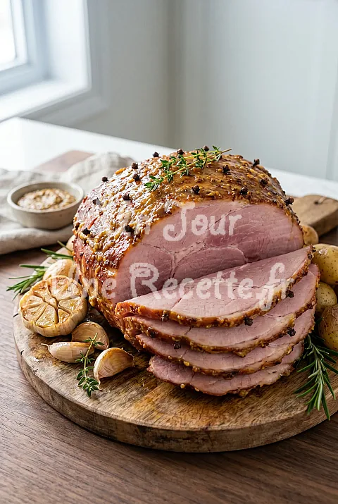 Photo de Jambon rôti à l'ail et à la moutarde