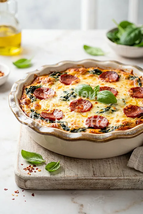 Photo de Lasagne au chorizo et aux épinards