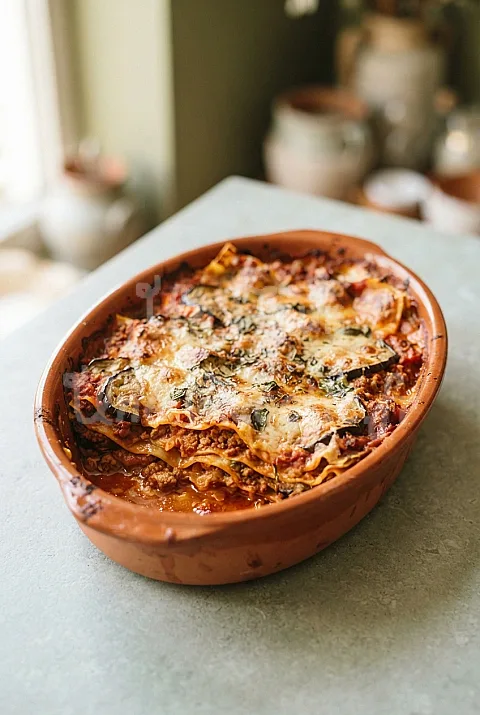 Photo de Lasagne de veau et d'aubergines