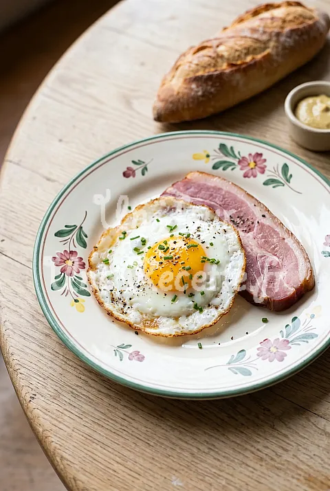 Photo de Oeuf sur la plat au jambon