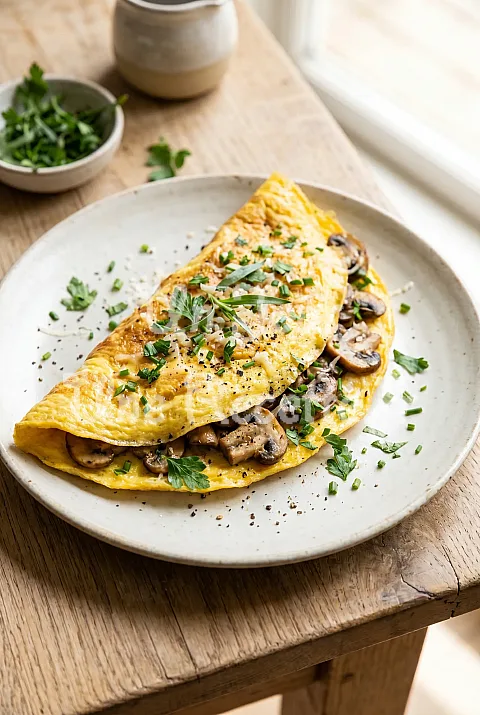 Photo de Omelette aux champignons et fines herbes