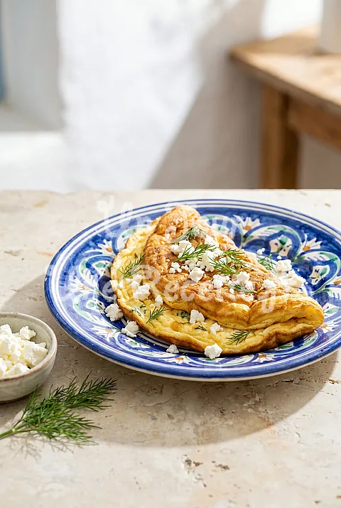 Photo de Omelette soufflée à la feta et à l'aneth