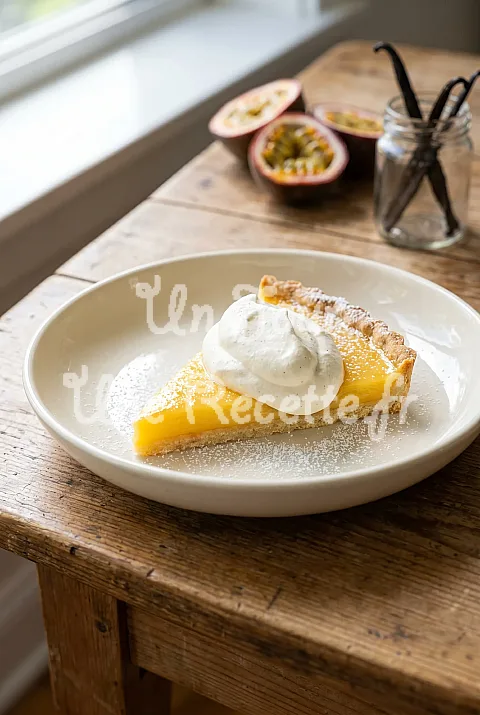 Photo de Passion fruit tart with vanilla whipped cream