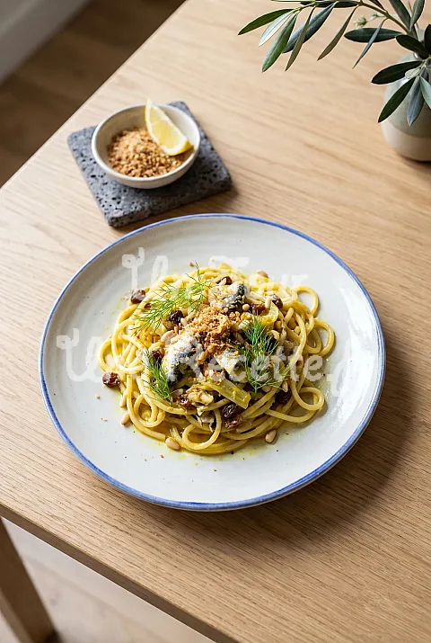 Photo de Pâtes aux sardines et safran
