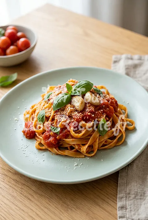 Photo de Pâtes sauce tomate et ail