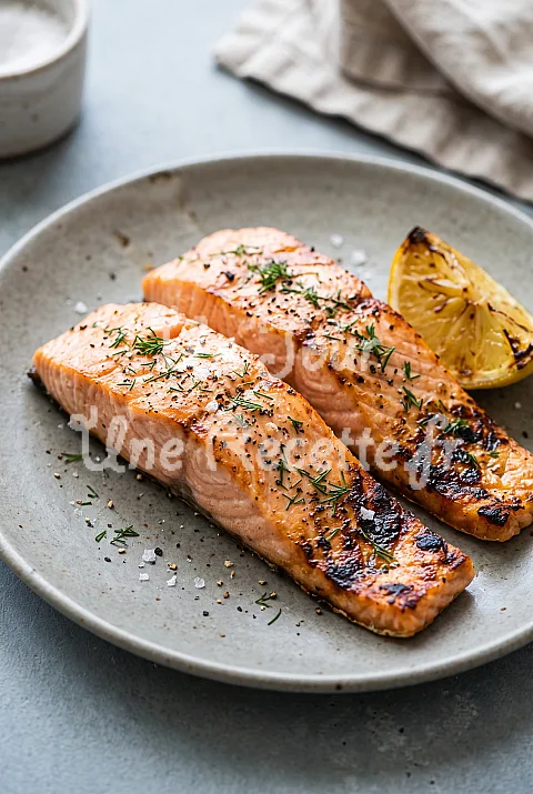 Photo de Pavés de saumon sur la peau fumés au barbecue (cuisson à l’unilatérale)